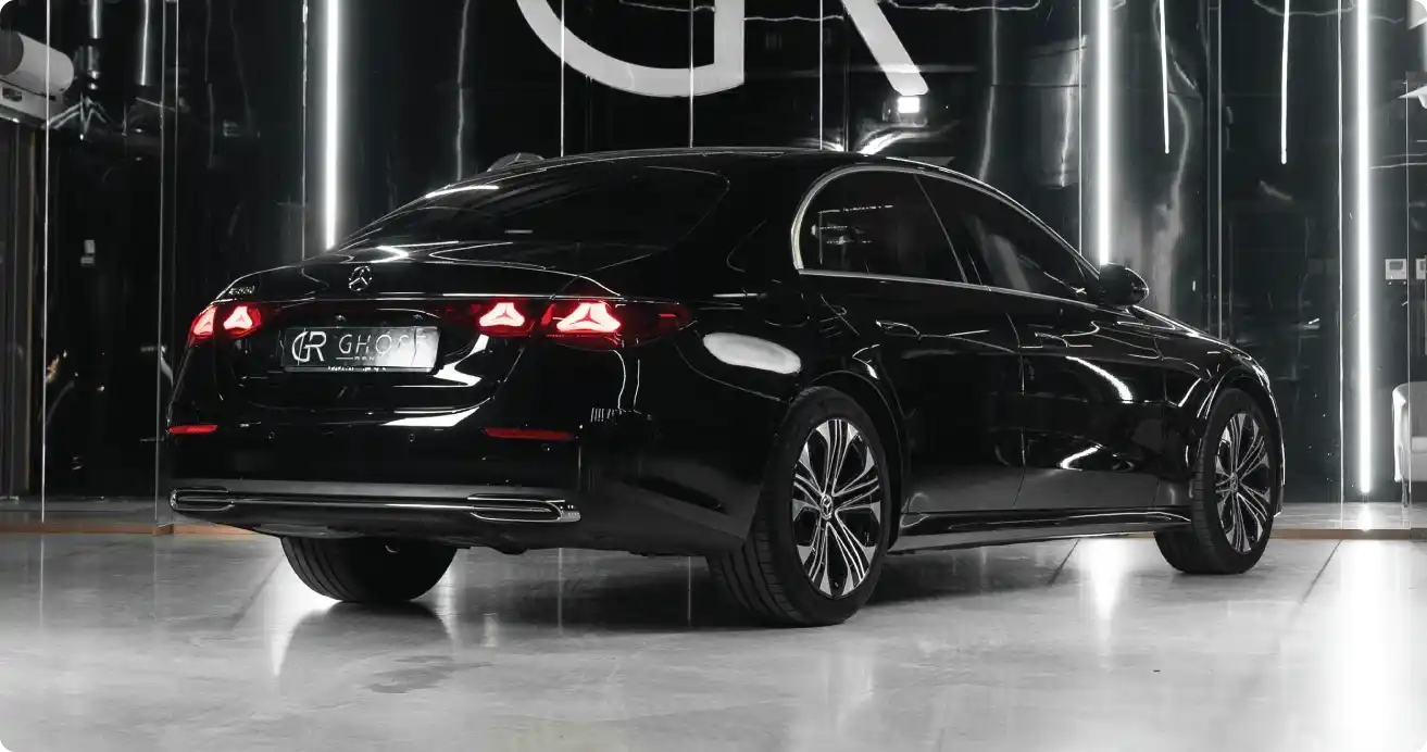 Executive Mercedes E200 rental in Dubai - premium German luxury sedan for business and leisure trips