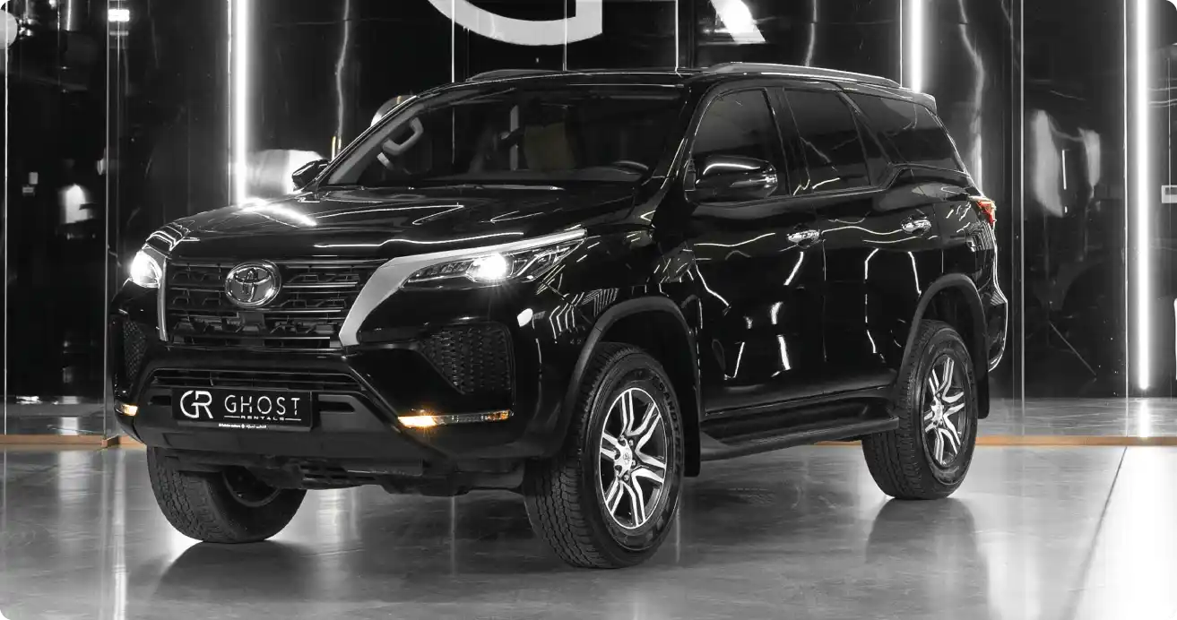 Rent a premium SUV in Dubai — Toyota Fortuner with modern features and comfortable seating