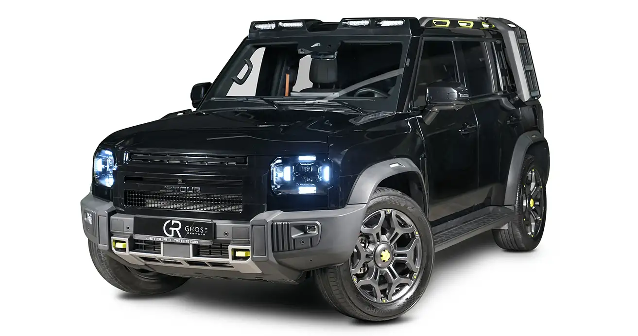 Jetour T2 fitted with Defender-style kit in UAE roads, highlighting rugged bumpers and wheel arches