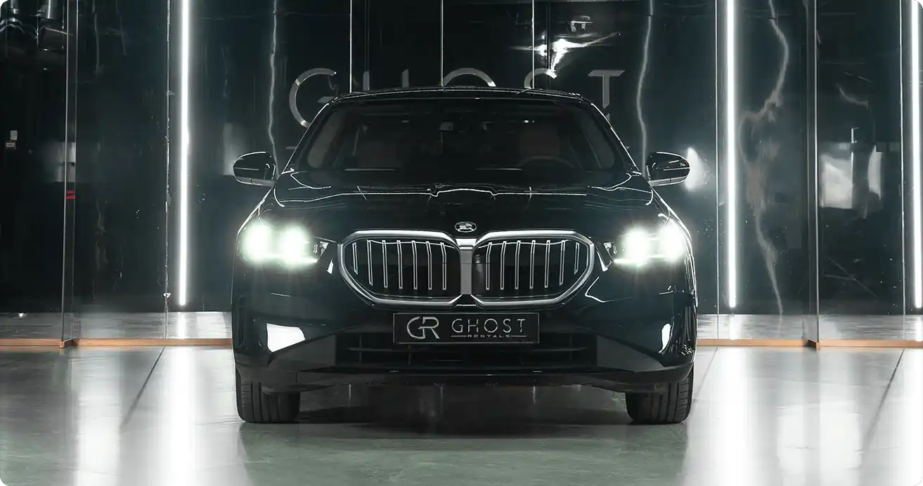 Black BMW 5 Series Car Hire in Dubai Premium BMW 520i black for rent in Dubai - Luxury BMW 5-Series rental starting AED 699 per day