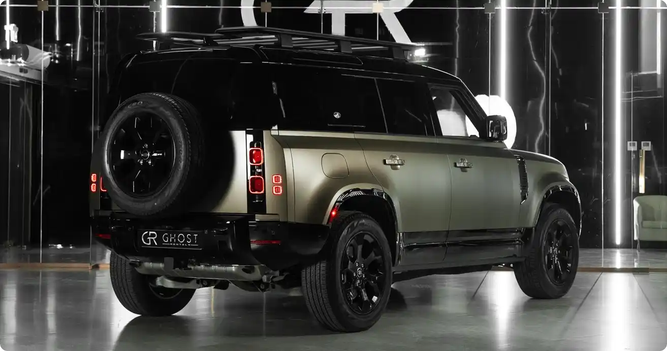 Dubai Defender 110 rental service - Premium Land Rover hire without deposit, monthly rates available