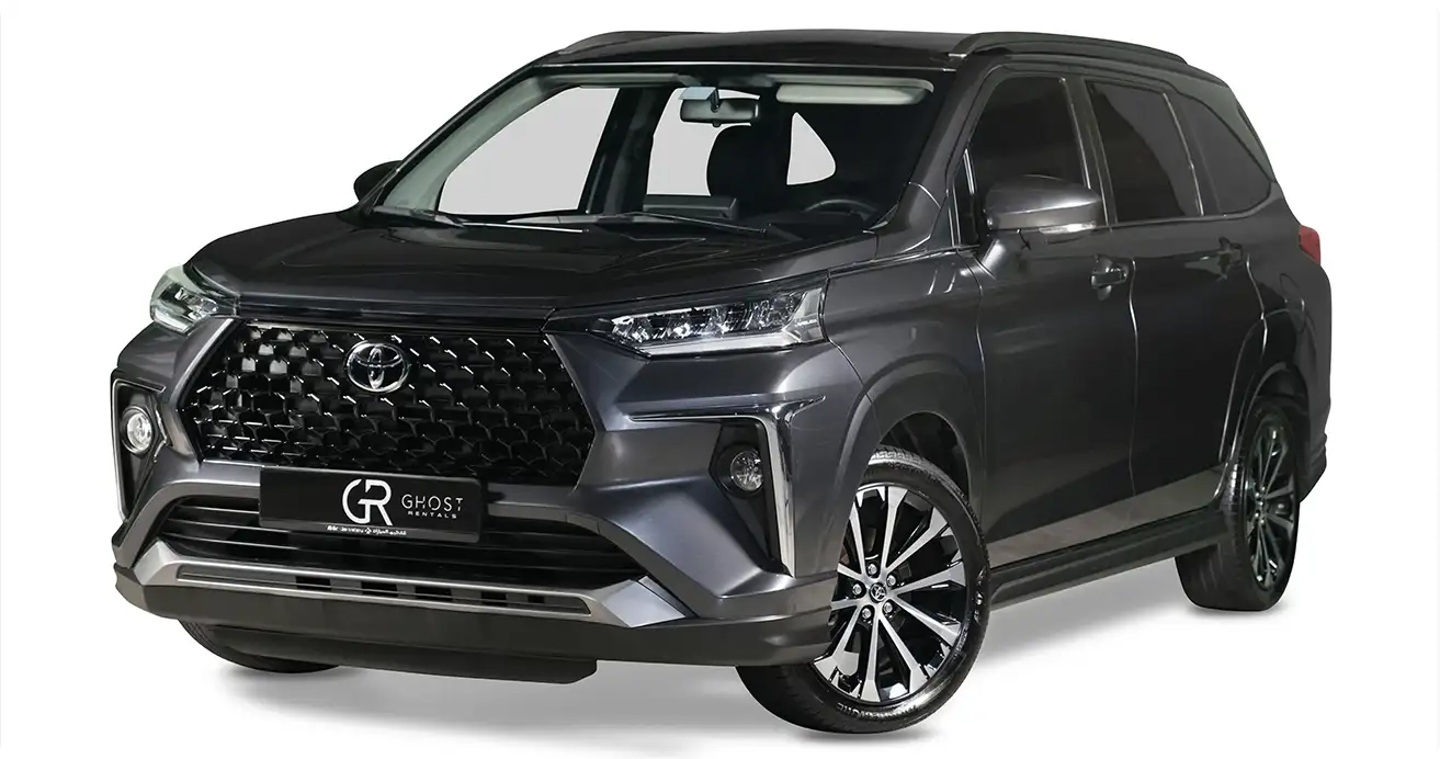 Front view Toyota Veloz available to rent in Dubai with driver option