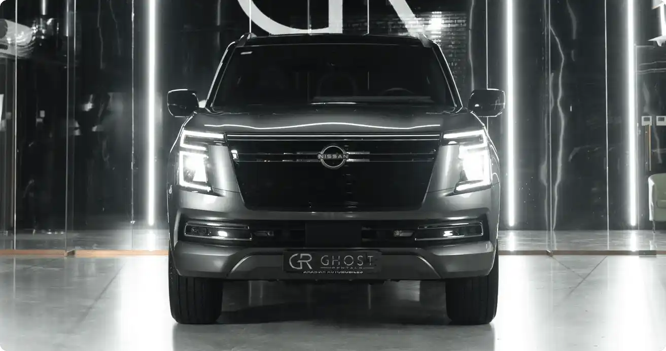SUV rental Dubai — Nissan Patrol Spacious Nissan Patrol interior for SUV rental in Dubai