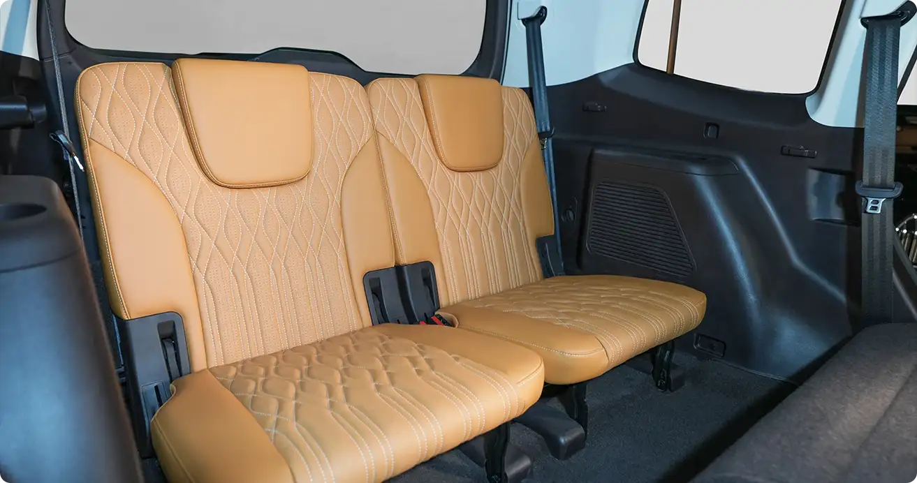 Premium Tank 500 interior showing leather seats, premium SUV hire across the Emirates